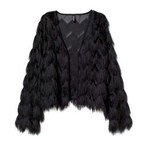 New!!! H&M Divided Black Cardigan with Fringe